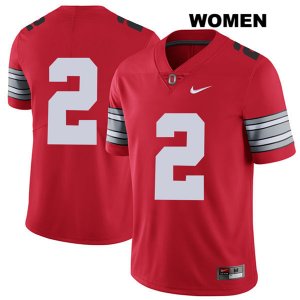 Women's NCAA Ohio State Buckeyes J.K. Dobbins #2 College Stitched 2018 Spring Game No Name Authentic Nike Red Football Jersey AB20J07HO